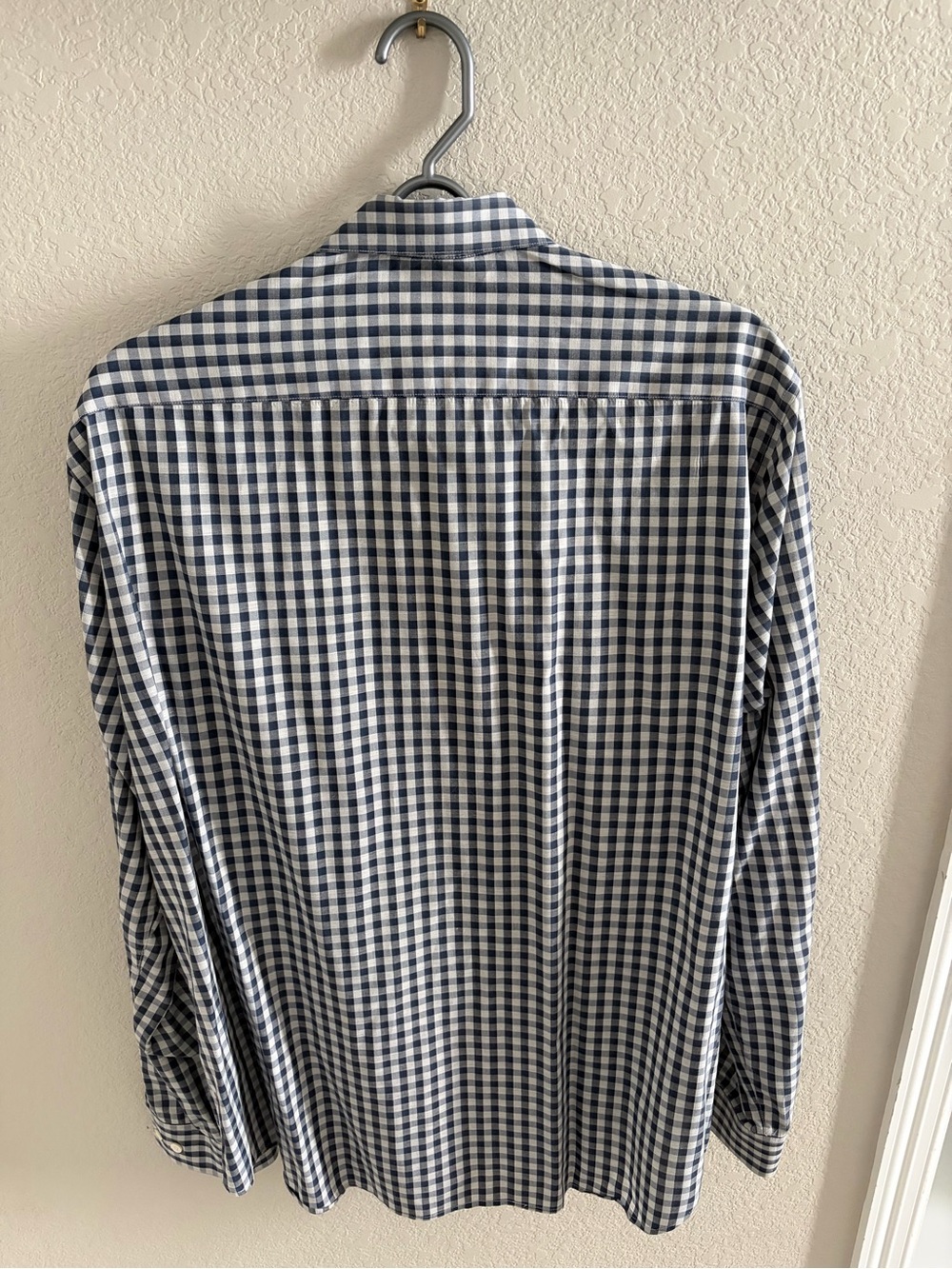 Theory Men's Navy and White Check Button-Down Shirt - XXL - Picture 3 of 3